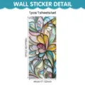 Autocollant de fenêtre statique floral en verre teinté style église européenne rétro. - 100x44cm/1 Feuille / Style Vibrant Multicolore (UV26Y80483S_R)