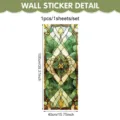 Adhesif Fenetre Vitrail Style Tiffany Retro Vert Pierre Film Electrostatique 100x40cm - Style Floral Géométrique Pierre Émeraude (UV26Y80422S_R) / 100x40cm Feuille Unique