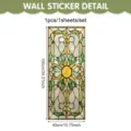 Sticker de fenetre vitrail style Tiffany, decoration murale avec motif floral rétro. - Style Figure Abstraite Florale (UV26Y80423S_R) / 100x40cm Feuille Unique