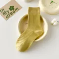Gelbe gerippte Socken für Damen, Waffelstrick Baumwolle weiche Alltagskleidung Stück. - Einheitsgröße / Waffelmuster Gelb