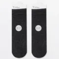Dark grey mid-calf cotton socks for women, breathable daily wear, comfortable fit and soft texture. - One Size / Dark Gray