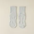 Light gray non-slip yoga socks for women, mid-tube cotton pilates and fitness socks. - Silver Gray