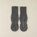 Dark grey mid-calf non-slip yoga socks with silicone grip soles for fitness and pilates workouts. - Iron Grey