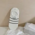 Chaussettes invisibles d'été pour femmes, motif de chien brodé mignon, design en maille. - Taille unique / Chiot à rayures XHS2419