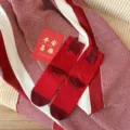 Red cotton socks for women, festive zodiac design, comfortable and warm daily wear gift. - As Desired