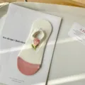 Dames zomer onzichtbare sokken met schattige 3D tulp borduursel en roze teen. - Eén maat / MG211 lichtroze