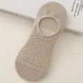 Zomer dunne mesh onzichtbare sokken voor dames, anti-slip ademende onzichtbare sneakersokken. - Eén maat / Dunne sokken, kaki