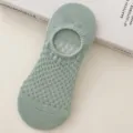 Zomer ademende mesh lage onzichtbare sokken voor vrouwen antislip ondiepe mond bootsok - Eén maat / Dunne sokken, blauwgroen
