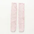 Pink lace mid-tube socks, sweet floral mesh design, breathable summer women hosiery. - One Size / xxp Lace Pink