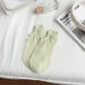 Women light green mesh low cut boat socks breathable summer invisible shallow socks 1 pair - yj2434 Green