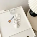 Women breathable low cut socks with stripes, comfortable minimalist invisible socks. - One Size / Striped Style