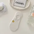 Zomerse dunne dames sneakerSokken, ademende onzichtbare netsokken met schattig smiley borduurwerk. - Eén maat / PS205 geel