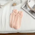 Women spring summer mesh breathable short boat socks solid color casual cute low cut socks - yj2434 Pink