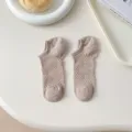 Women mesh shallow ankle socks spring summer breathable low cut socks casual candy color. - MK3038 Khaki