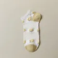 Women summer mesh short socks cute floral boat socks breathable casual low cut socks - 5120 Cotton Sheer Lace Cuff