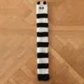 Thickened coral fleece long knee socks with cute panda embroidery and warm leg warmers. - 01 Black White Stripes