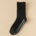 Calzini da casa invernali spessi in pile di corallo morbido con suola antiscivolo colore nero - Taglia unica / Nero