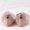 Jolies socquettes rose pour femmes, broderie de pingouin dessin animé drôle chaussettes d'été fines. - Taille unique / Rose Style 2