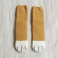 Korallenfleece dicke warme Tierpfoten Socken für Damen, süße flauschige Winter Hausschuhe. - Einheitsgröße / Zotteliger Korallenfleece in Gelb