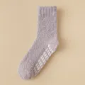 Accoglienti calzini invernali in pile corallo con impugnature antiscivolo per la casa. - Taglia unica / Viola chiaro