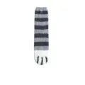Cozy coral fleece cat paw fuzzy socks, thick warm winter floor and sleep socks for women. - One Size / Grey Striped