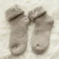 Winter thermal fleece thickened wool socks for women, cozy warm brush loop snow socks. - One Size / Khaki