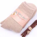Chaussettes en laine chaudes et épaisses d'hiver, chaussettes thermiques unies confortables. - Taille unique / Kaki Femme
