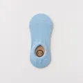 Light blue ribbed invisible socks for women, comfortable low cut breathable cotton summer socks. - One Size / Light Blue
