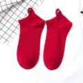Rote kurze Socken süße Cartoon Charakter Stickerei Flachschnitt Knöchelsocken bequem Mode - Einheitsgröße / Rot Stil 1