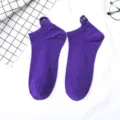 Lila kurze Socken für Damen, süßes 3D Cartoon Monster Design flache Bootssocken Sommer. - Einheitsgröße / Lila Stil 1