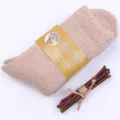 Épaisses chaussettes en laine d'hiver pour hommes, unies chaudes bouclette thermique. - Taille unique / Khaki Homme