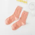 Calze al ginocchio a losanghe rosa pesca donna, stile giapponese dolce cotone quotidiano. - Taglia unica / Rosso anguria