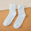 Comfortable Coral Fleece Non-Slip Floor Socks Winter Warm Plush Socks Light Blue Pair - One Size / Women's Light Blue