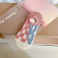 Women mesh boat socks summer shallow cut floral check breathable invisible low cut socks - One Size / xc1382 Plaid