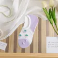 Women spring summer shallow mouth invisible socks breathable mesh purple floral cute boat socks - One Size / Mz5050 White Cuff Small Grapes