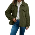 Donkergroen dames fleece vest jas, casual lang mouw warme winter bovenkleding voor dames. - S / Tops / Legergroen