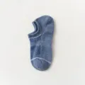 Blue striped low-cut boat socks for women, breathable thin summer short socks new - One Size / Denim Blue