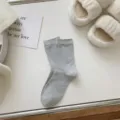 Calzini donna grigio screziato tubo medio stile giapponese minimalista filato morbido - Taglia unica / jlw661 Grigio chiaro