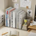 Clear acrylic bookends desktop file organizer for office and student book storage. - Transparent Gray
