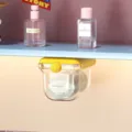 Wall mounted drawer storage box clear box with yellow lid punch free bathroom organizer - Lemon Yellow