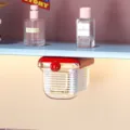Clear acrylic under-shelf drawer storage box, punch-free cosmetic cotton pad holder organizer. - Begonia Red