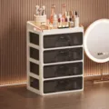 Large capacity 4-layer cosmetic storage box with drawers and desktop dustproof organizer. - 4 Tiers (4 Large Drawers + Compartment Layer)