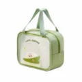 Bolsa cosmética impermeable verde, neceser de viaje portátil para maquillaje y artículos. - Estilo Básico Manual de un Solo Nivel / Verde matcha