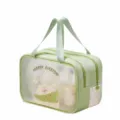 Bolsa de aseo impermeable de doble capa portátil gran capacidad bolsa de cosméticos de viaje verde - Doble Capa Separación Seco Húmedo / Verde matcha