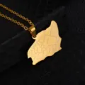 Gold stainless steel Saudi Arabia map pendant necklace, stylish national style jewelry. - Saudi Arabia Map / 60CM Matching Chain / Gold