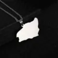 Stainless Steel Saudi Arabia Country Map Pendant Necklace Fashion Trendy Jewelry Item - Saudi Arabia Map / 60CM Matching Chain / Silver