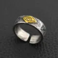 Vintage Eye of Horus alloy ring for men, hip-hop adjustable open finger ring jewelry item - Style B