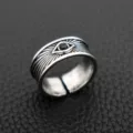 Vintage eye of horus alloy ring adjustable punk hip hop mens statement ring jewelry - Style C