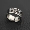 Vintage Eye of Horus Alloy Ring Hip-Hop Open Band Retro Men Fashion Jewelry Variant - Style D