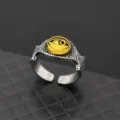 Vintage Horus Eye adjustable ring for men, hip-hop retro alloy statement finger jewelry piece. - Style G